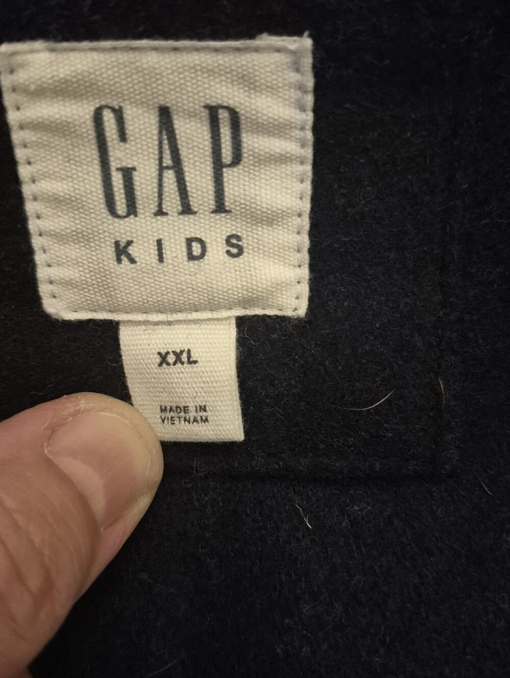 Gap Kids Navy Wool Blend Peacoat With Toggle Button Detail And Hood 13/14 XXL